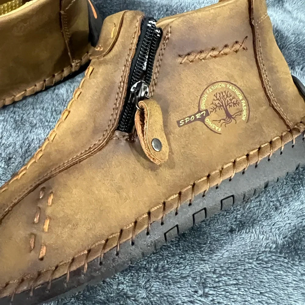 Men's Tan Leather Ankle Boots